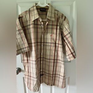 Southpole Plaid short sleeve button down. Sz L
